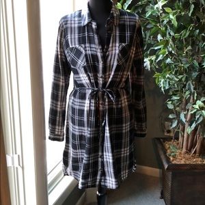 Merona Plaid Flannel Shirt Dress with Belt